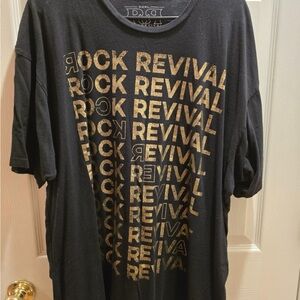 Rock Revival Men's Black and Gold Graphic Tee